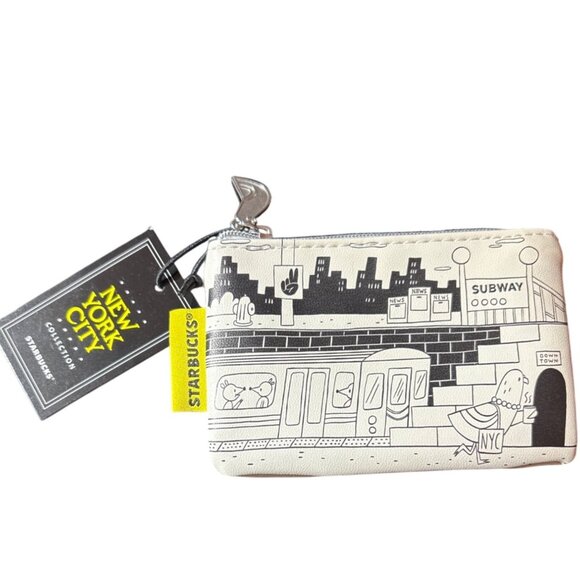 Starbucks New York City Collection Subway Theme Zipper Pouch NWT - Picture 1 of 3